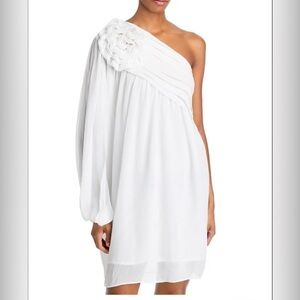 FARM  Rio off white one shoulder mini dress